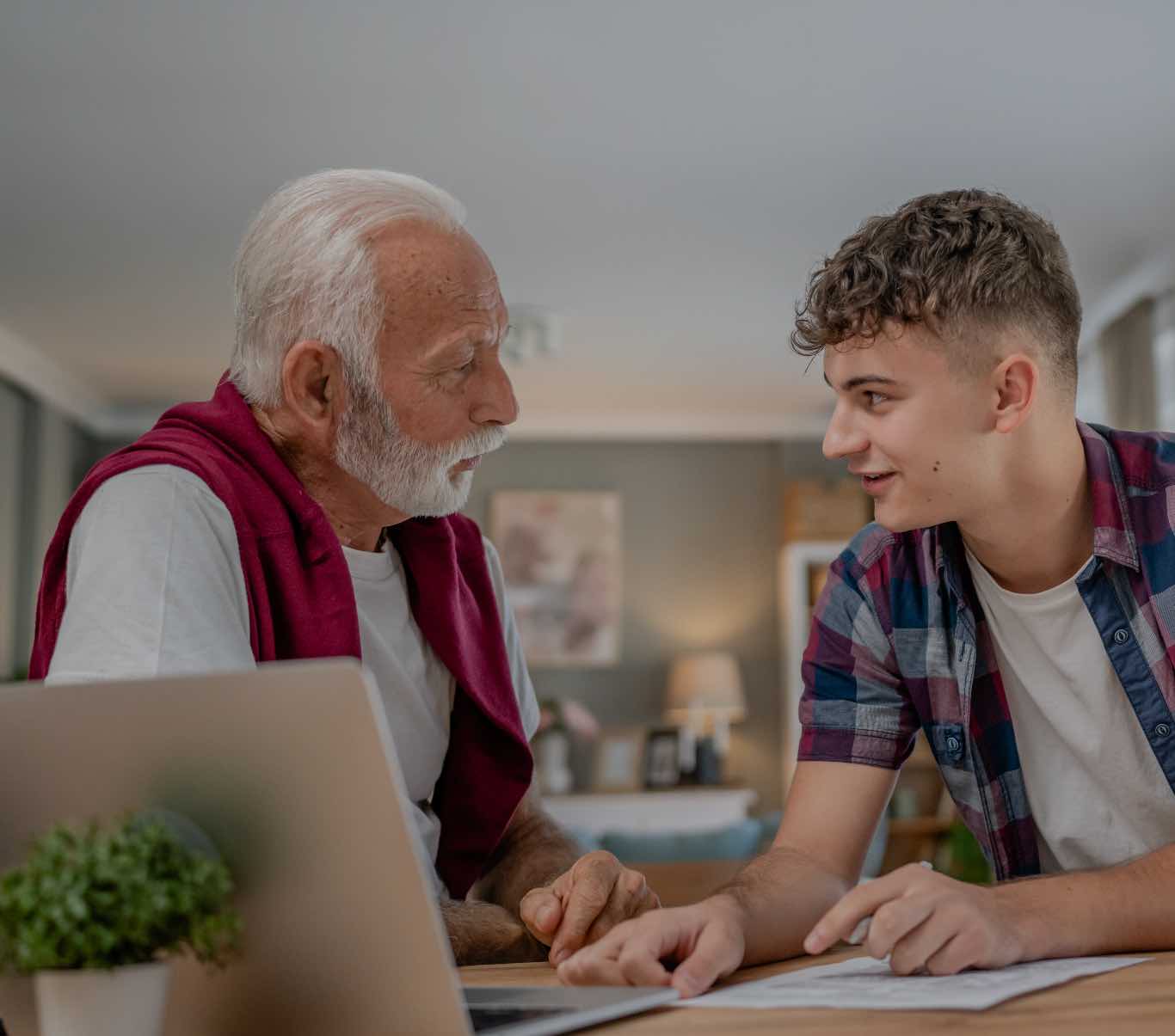 High school student receiving tutoring